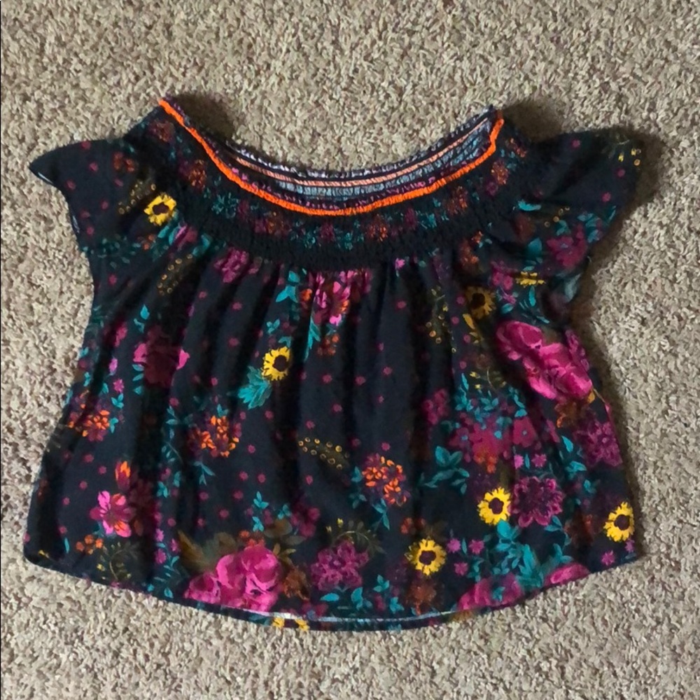 Ruffled Flower Crop Top